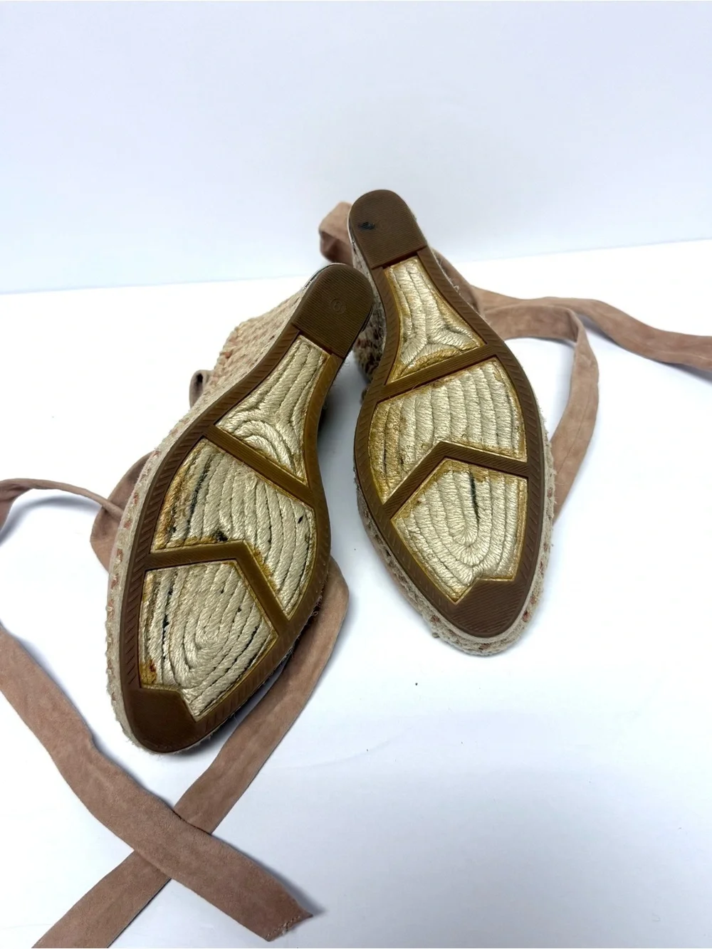 Women's Ivanka Trump 'Winikka' Rose Suede Espadrille Wedge Sandals Sz 9